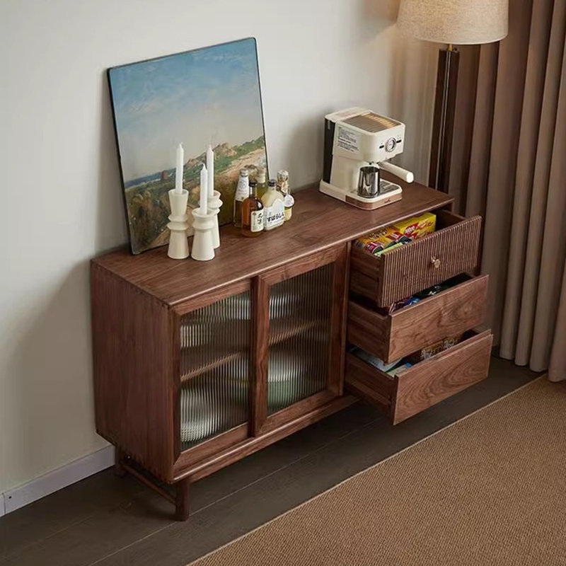 Glass Sliding Door Buffet Table