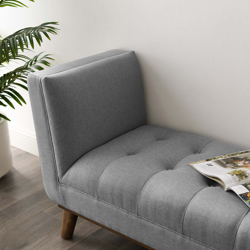 Banc d'appoint en tissu capitonné Haven Modway, Velours gris pâle