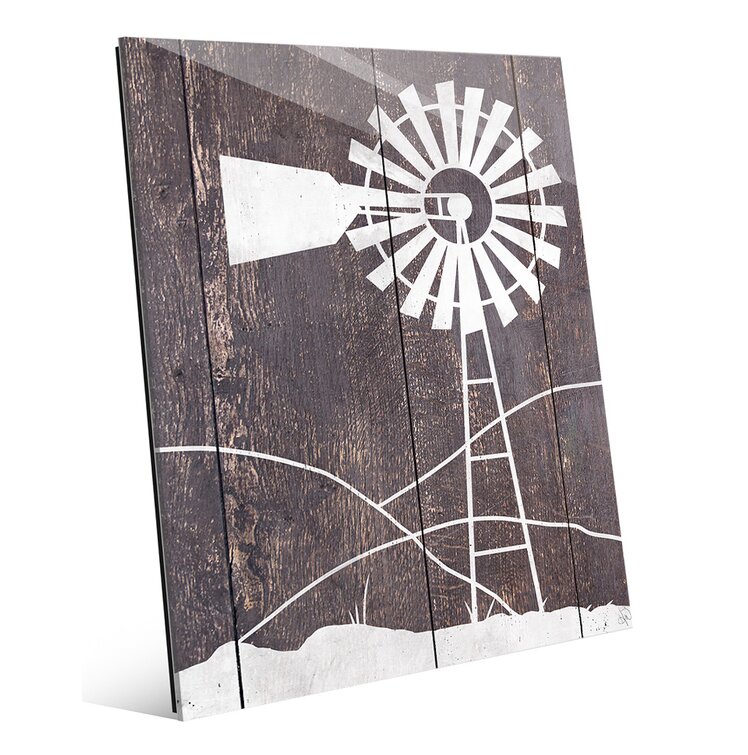 Click Wall Art Windmill Among Hills On Wood by Click Wall Art Exclusive ...
