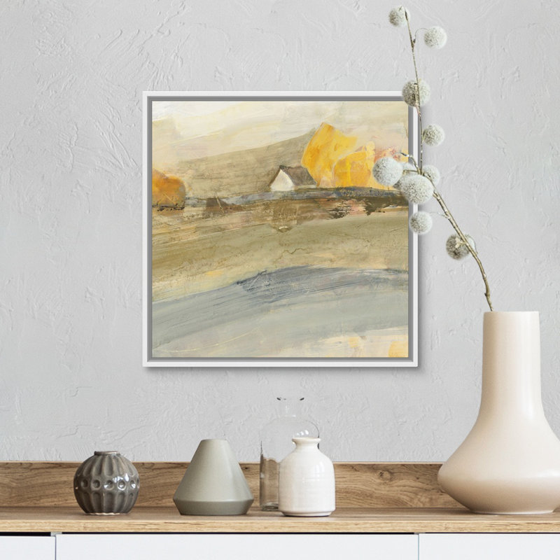 Coming Home Neutral Crop - Peinture, Cadre flottant blanc, H 14 po x l 14 po x P 1,75 po