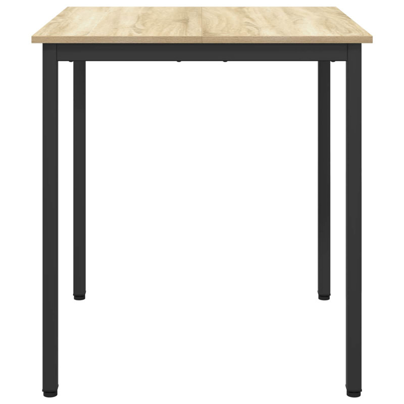 Metal Base Dining Table, Oak, 75cmH x 70cmL x 70cmW