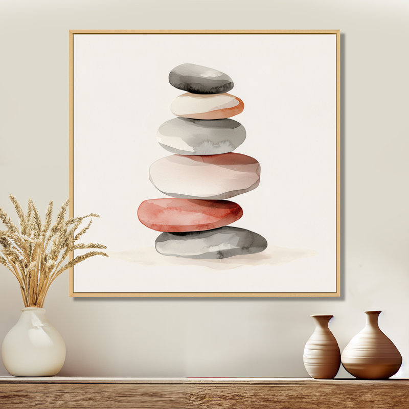 Olatz Energy Elegance Of Meditation Tower III - art mural de méditation pour le salon, H 30 po x l 30 po, Crème, crème