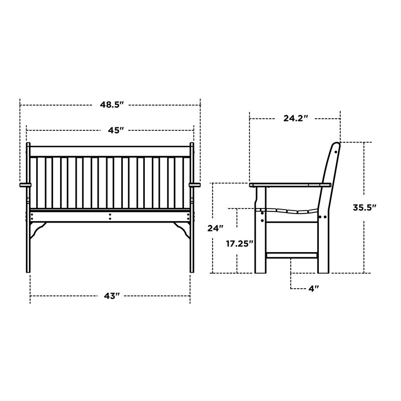 Banc de jardin 48 "Ivy, Vert