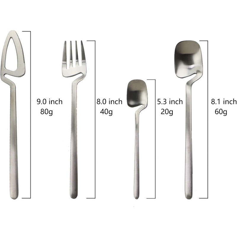 Ensemble de couverts 32 pièces avec finition mate - Ensemble de couverts en acier inoxydable pour 8 personnes - Comprend les couteaux de table, les fourchettes, les cuillères et les cuillères à café - Va au lave-vaisselle