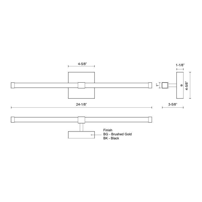 Blade 1 - Light LED Wallchiere, Black