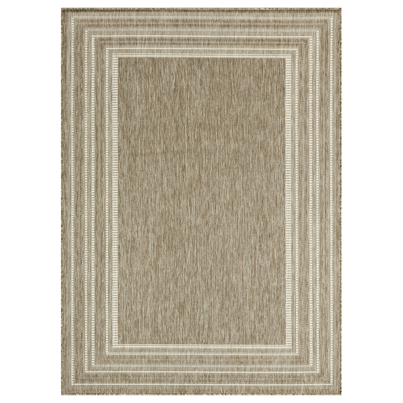 Tapis taupe / ivoire Nicole Miller, Rectangle 5 pi 2 po x 7 pi 2 po