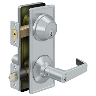 Deltana CL300ILC-26D Intercon. Lock GR2, Entry w/ Claredon Lever in Brushed Chrome