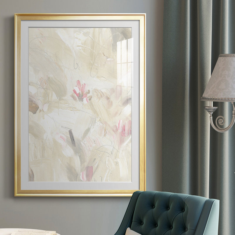 «Soft Abstraction II», reproduction encadrée de qualité supérieure - prête à être accrochée, Or