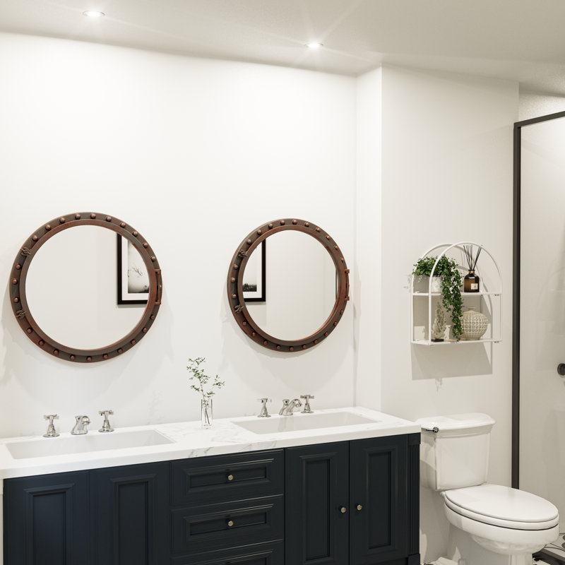 Grand miroir mural hublot nautique