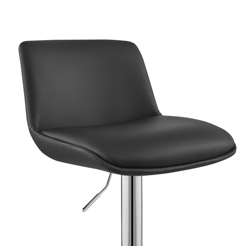 Tabouret pivotant à hauteur réglable Akinori, Noir, 2