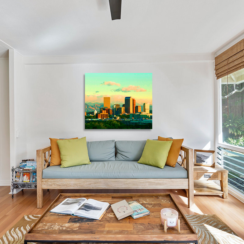 Denver Skyline, Denver Colorado - reproduction de photo sur toile tendue, H 20 po x l 24 po x P 1,5 po