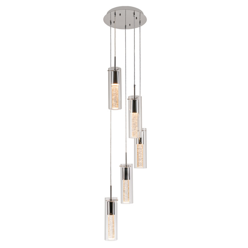 Luminaire suspendu moderne en verre chromé pour îlot de cuisine