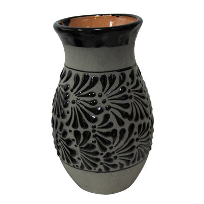 Desert Bloom Terracotta Clay Vase In Black/gray