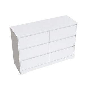 6 - Drawer Double Dresser, 32.3"H, White