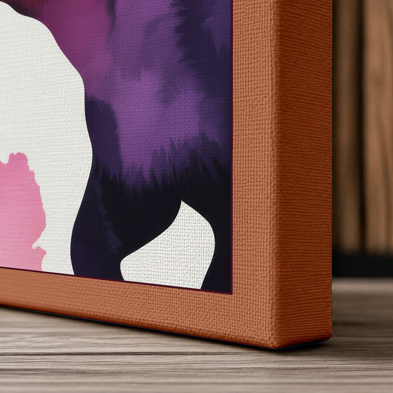 Elephants in Conversation Boho - Wrapped Canvas, 36x24 - 91.4 x 61.0 cm, Terracotta Border