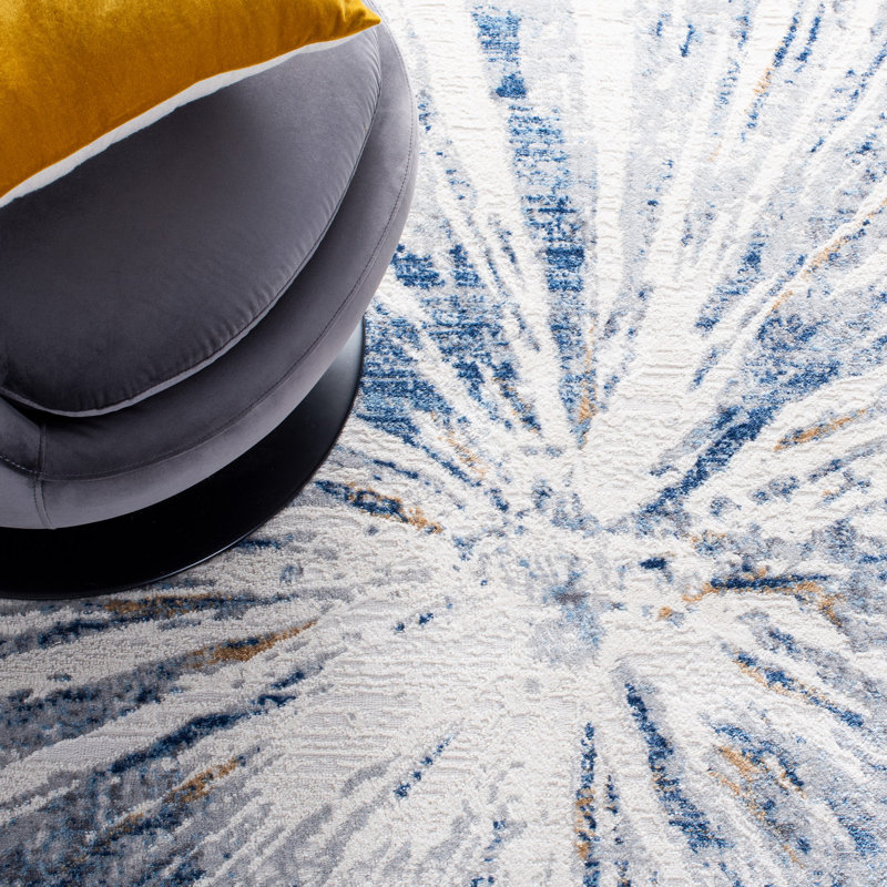 Tapis abstrait en coton Koury, Tapis de couloir 2 pi 3 po x 8 pi