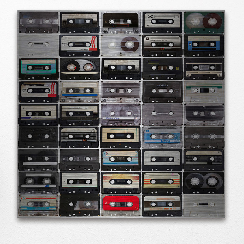 Cassette Rows - Reproduction de photo sur toile tendue, H 24 po x l 24 po