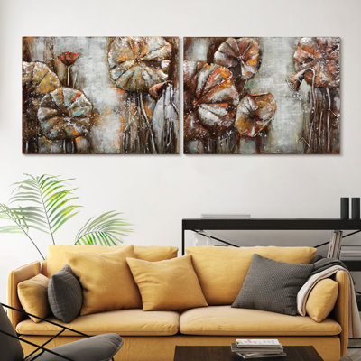 Burzdak Handmade Traditional Plants & Flowers Wall Decor on Metal