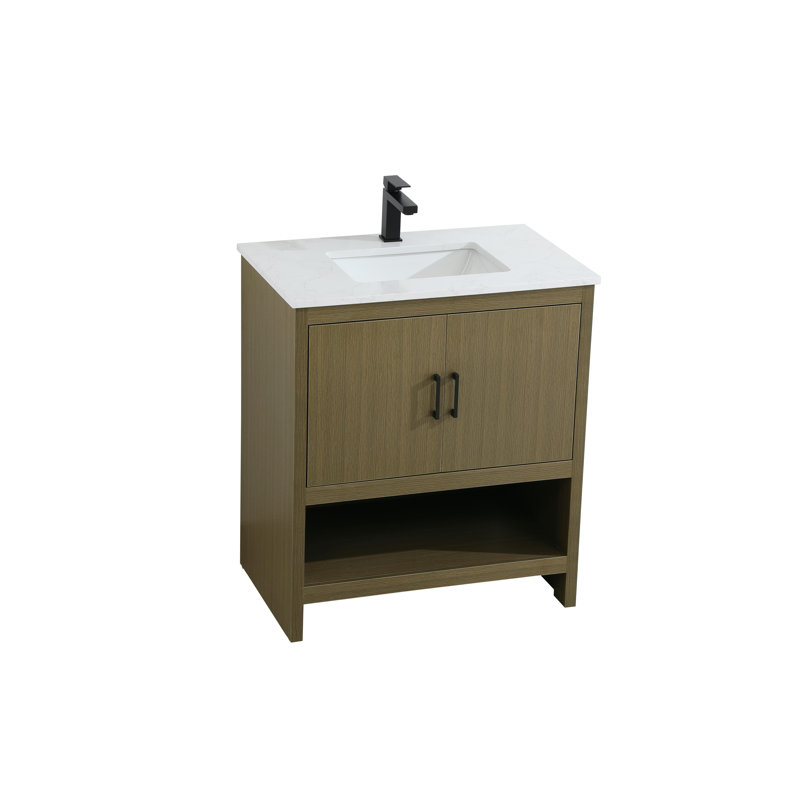 Meuble-lavabo simple 30 po Kirkbride, Brun châtaigne