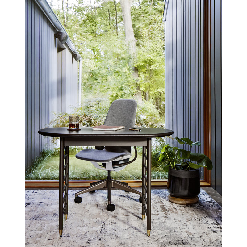 Frank Lloyd Wright Racine Signature Utility Table, Black, 30" H x 42" W x 30" D