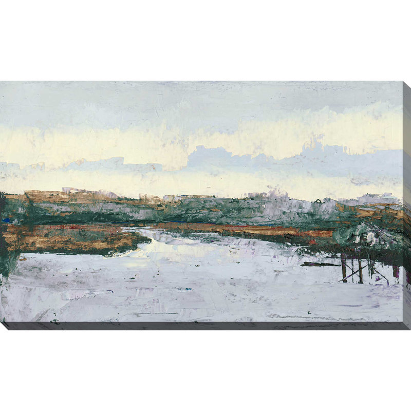 «Le long de l'eau», reproduction de peinture à l'huile, H 39,5 po x l 39,5 po x P 2 po, Toile tendue