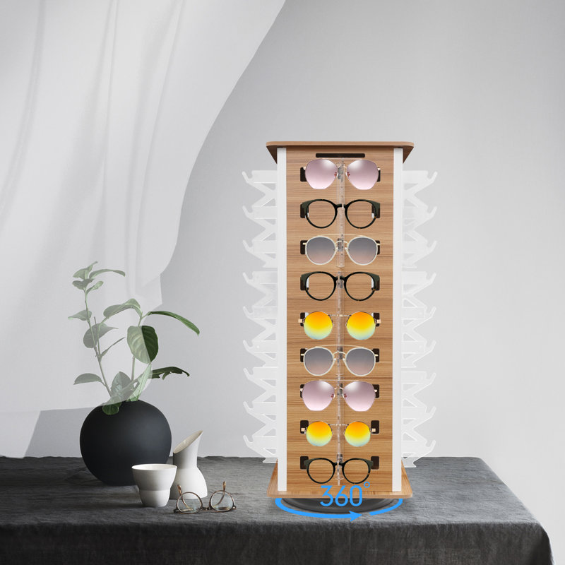 Support de rangement pour lunettes 360 °, Bois intense