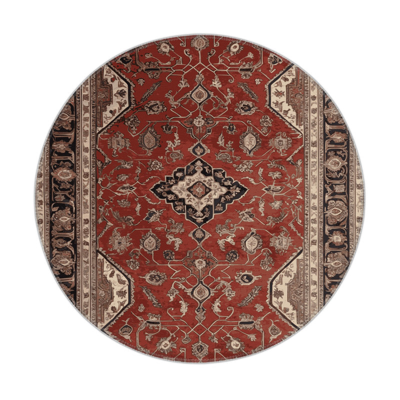 Persian Brown Indoor and Outdoor Area Rug, Rectangle 5' x 7'