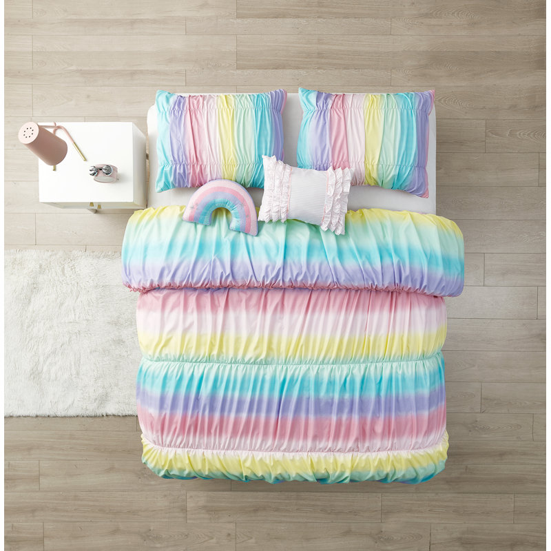 Twin Pink Ombre Microfiber Reversible Comforter Set