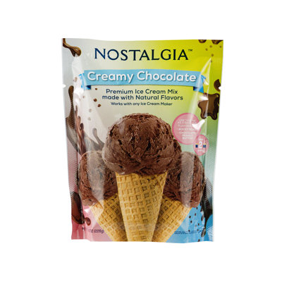 Mélange à démarrage pour crème glacée au chocolat maison de qualité supérieure de 2 pintes Nostalgia (paquet de 8) 