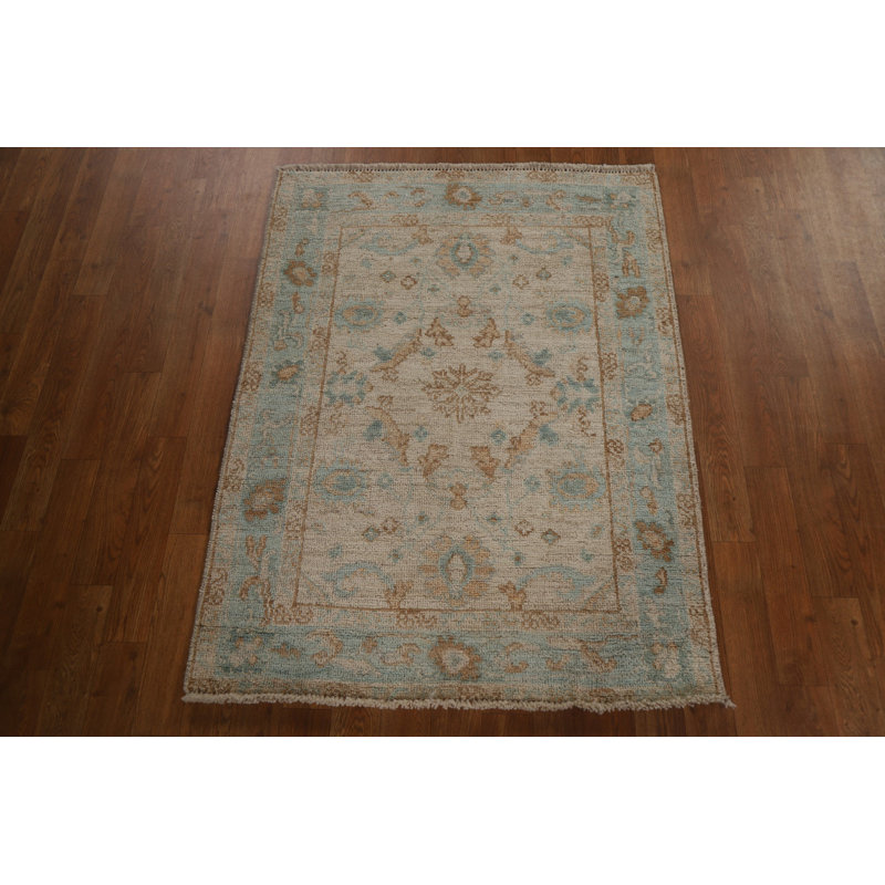 Tapis turc Oushak en laine noué à la main 3X4