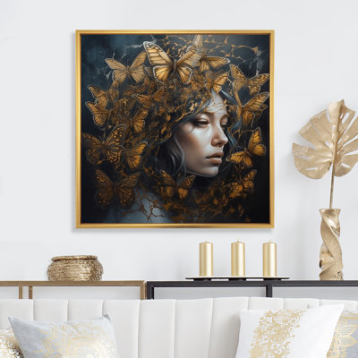 «Femelle Golden Butterflies II», impression sur toile