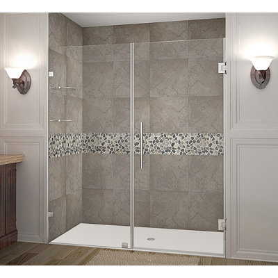 Porte de douche à charnière sans cadre de H 72 po nautis GS