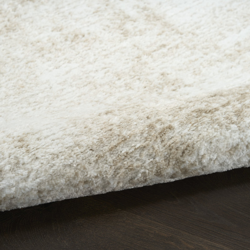 Mathews Ivory Taupe Modern Indoor Rug, Rectangle 5'3" x 7'