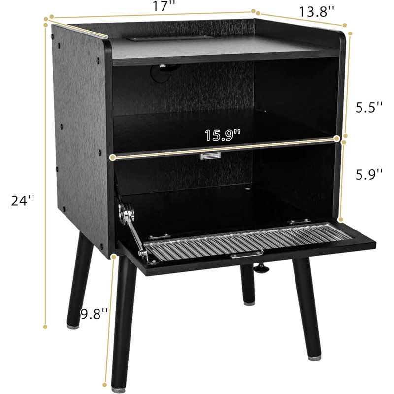 Table de chevet Leggon, Noir
