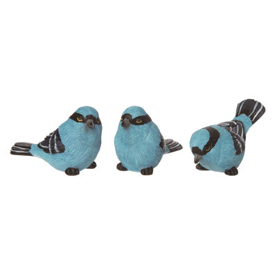 Ensemble d'oiseaux masqués en résine 3 pièces