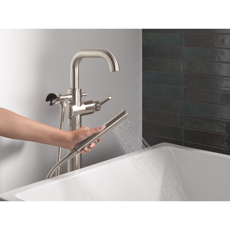 Floor Mount Tub Filler, Stainless