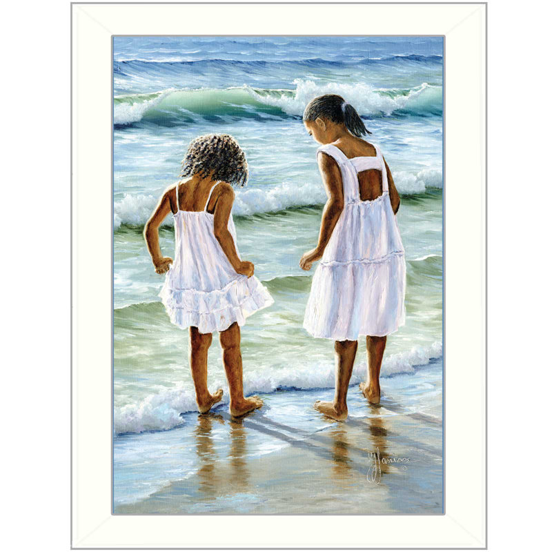 "Deux filles à la plage", art mural, impression de décoration murale pour la maison par Georgia Janisse
