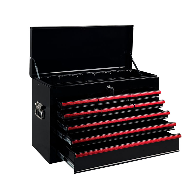 Boîte à outils en métal robuste, Black/Red