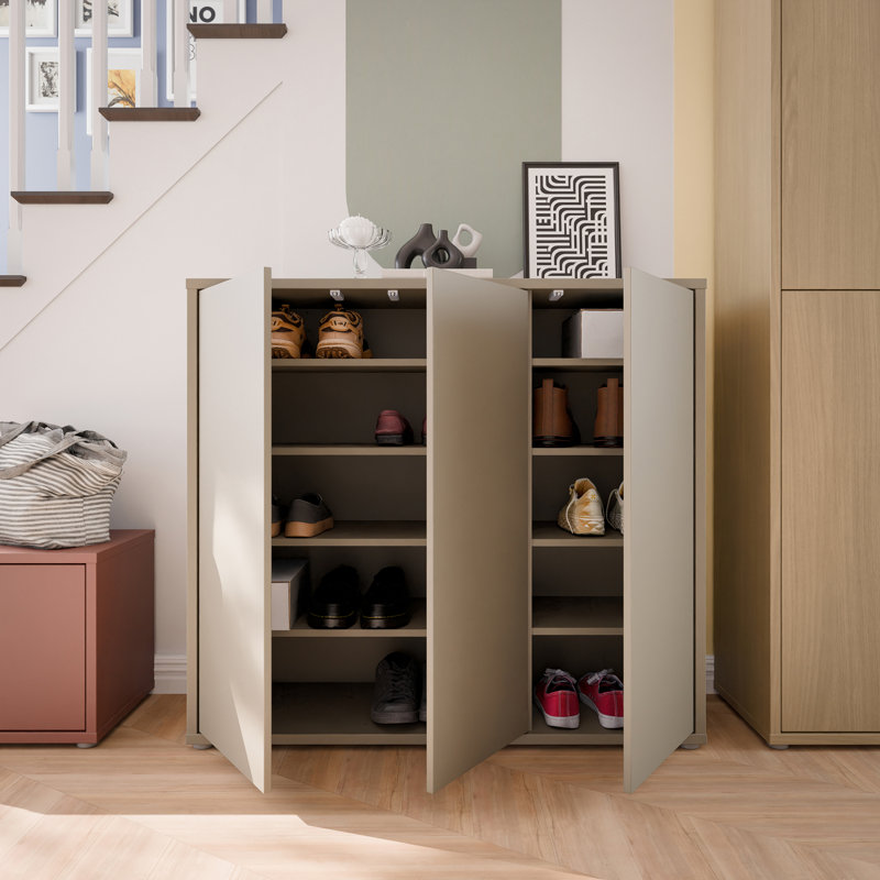 Saabir 20 Pair Shoe Storage Cabinet, Grey