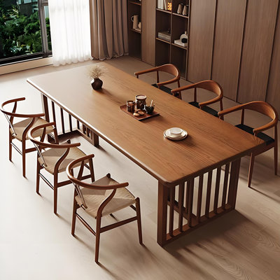 Cherry Wood Rectangular Home Dining Set