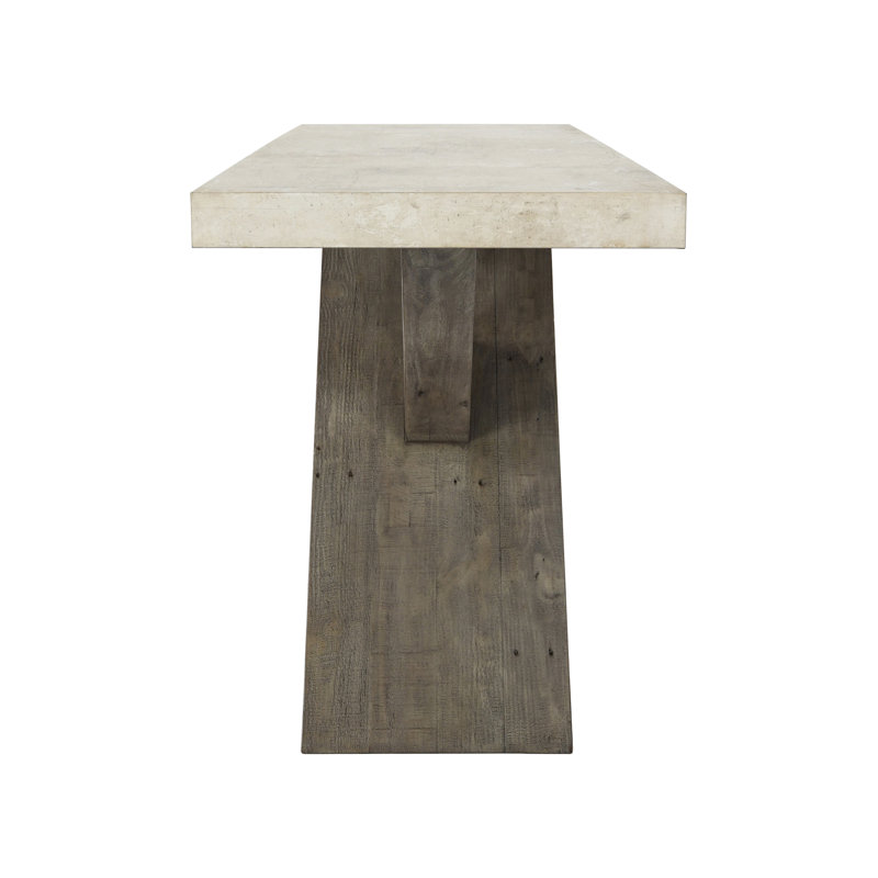 Durant 72'' Gray Concrete and Pine Console Table