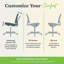 Chaise de bureau ergonomique HON Nucleus Mesh, inclinaison avancée, structure noire, basalte-81753448-121844266-121844267