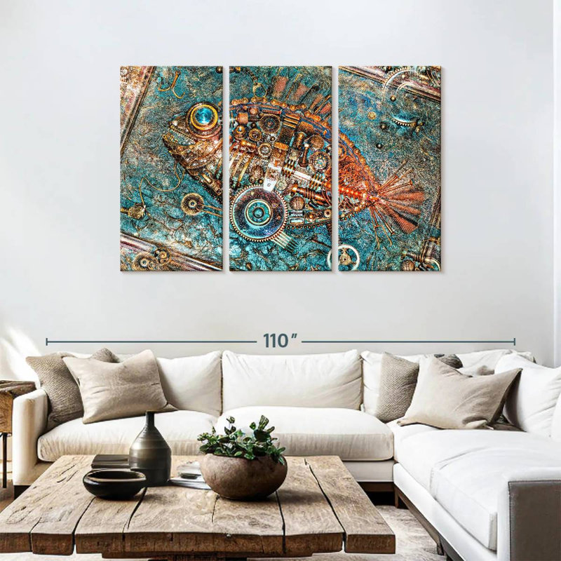 Steampunk Fish, 48" H x 74" W