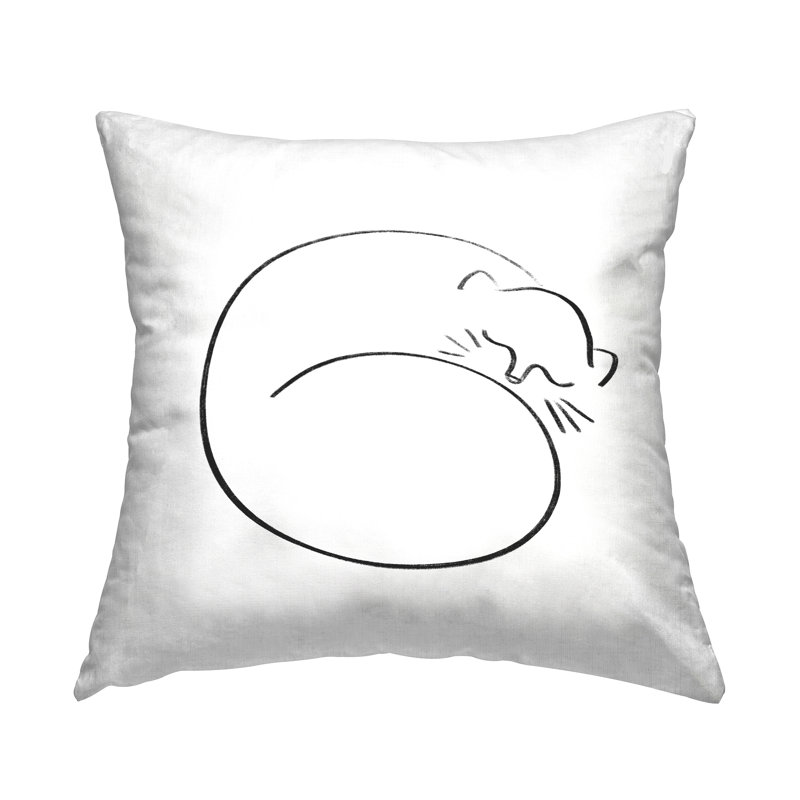 Coussin décoratif Sleeping Cat Line Doodle