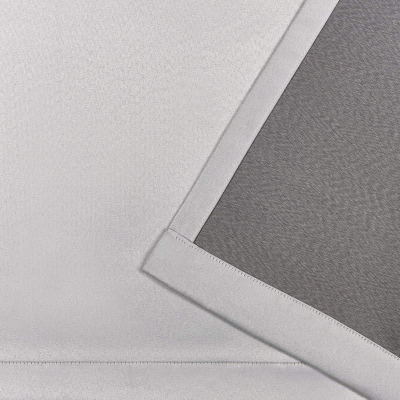Silver Polyester Room Darkening Pleated Curtain Panels