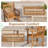 Teak Wood Patio Dining Chair Outdoor Armchair w/ Slatted Seat & Solid Legs