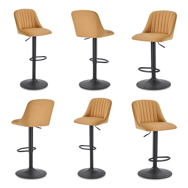 Swivel Yes Bar Stool, Camel / Black