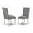 3 Piece Dining Set Contains a Round Dining Room Table with Pedestal and 2 Gray Linen Fabric Upholstered Parson Chairs, Linen White-1362234290-1362234285-1362234284