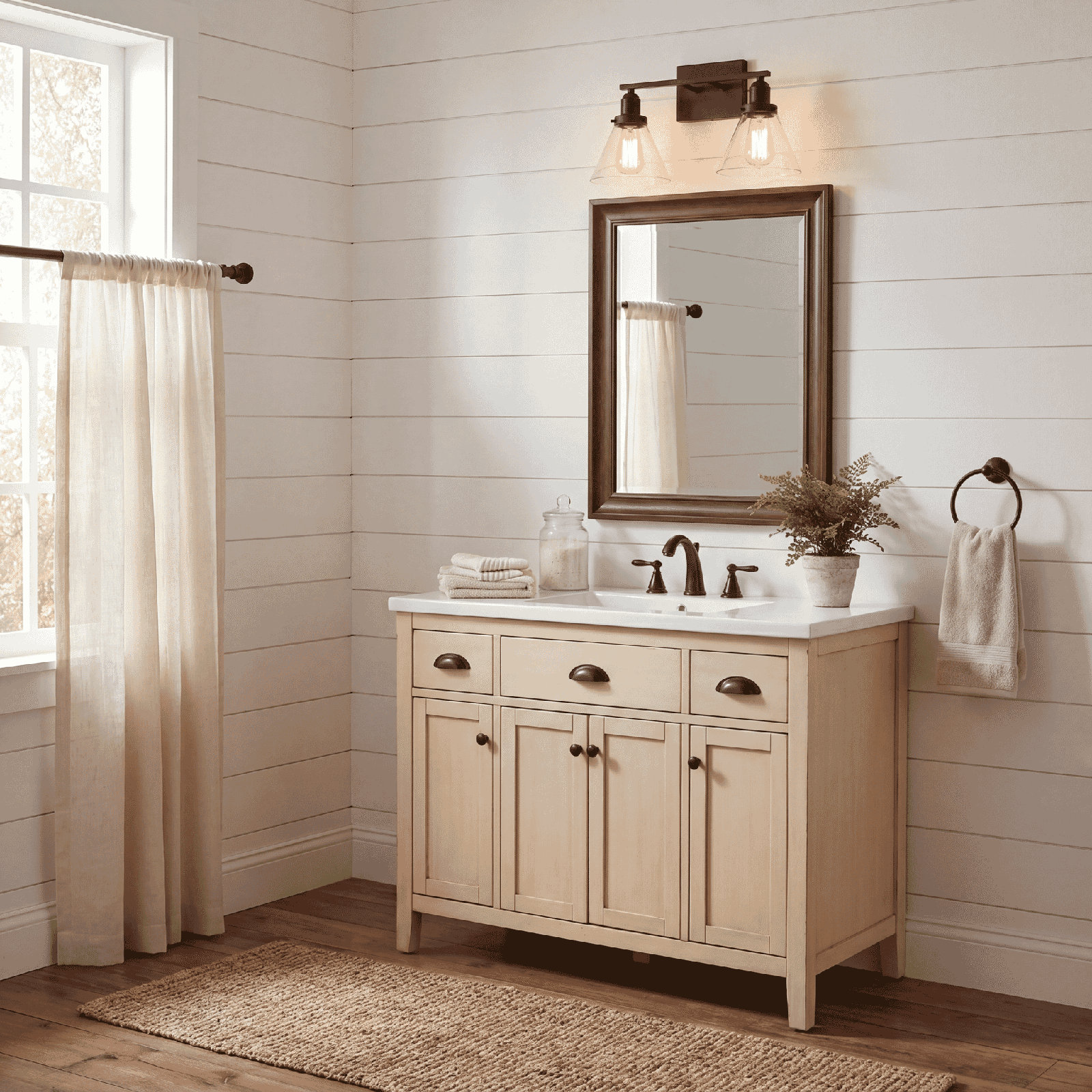 Catalina 2-Light Dimmable Vanity Light, English Bronze