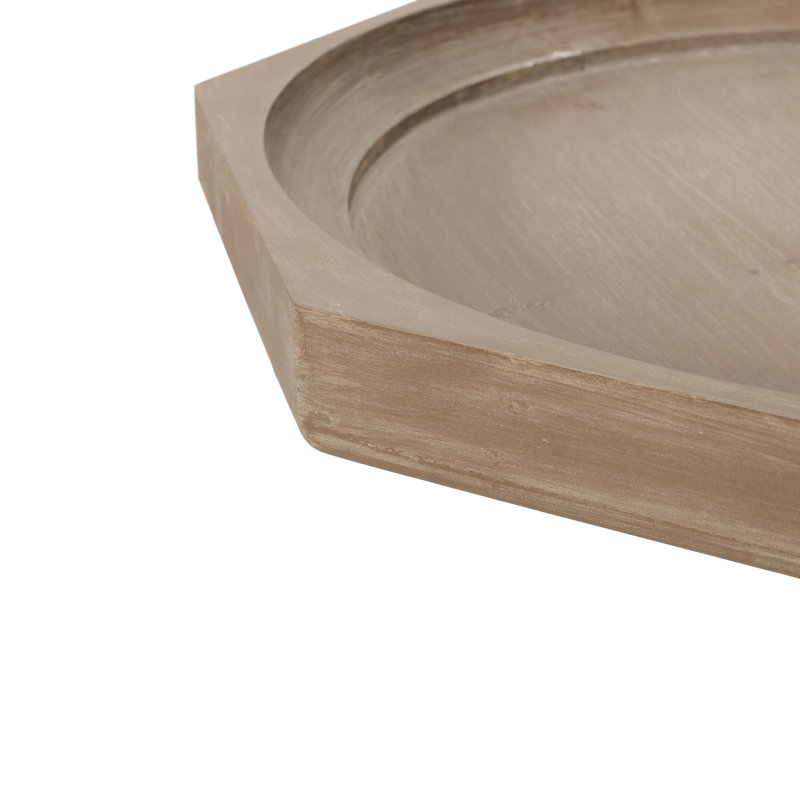 Table d'appoint, 25" H x 18.25" W x 18.25" D, Natural+White / Natural